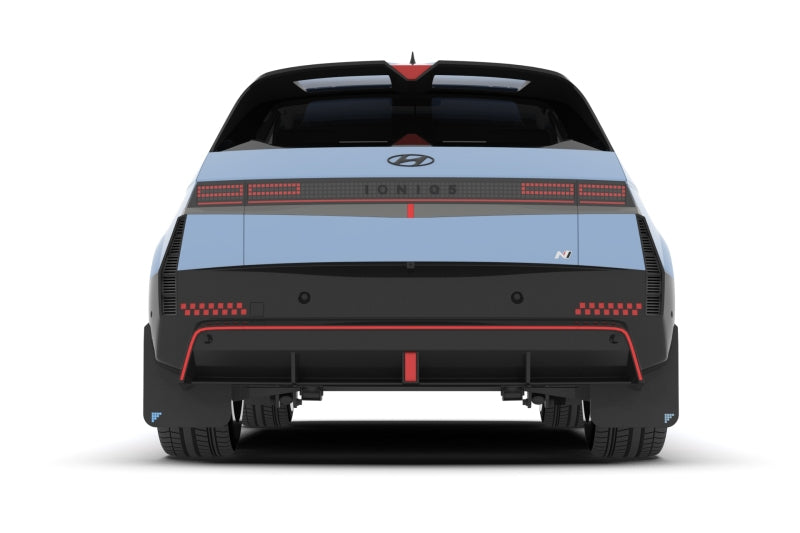 Rally Armor 2025 Hyundai Ioniq 5 N Black UR Mud Flap Light Blue Battery Logo Mud Flaps Rally Armor