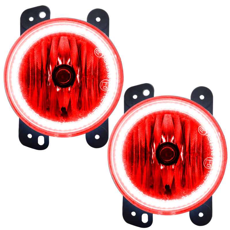 Oracle Lighting 10-15 Jeep Wrangler JK Pre-Assembled LED Halo Fog Lights -Red Fog Lights ORACLE Lighting