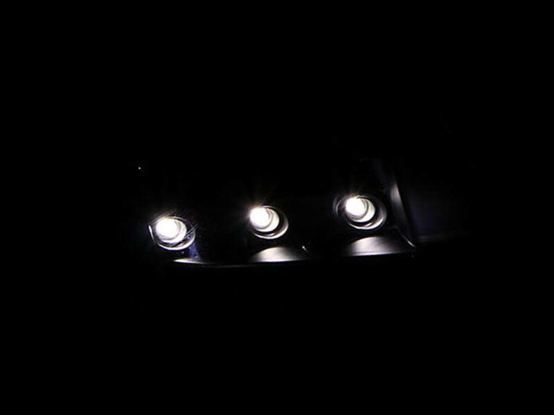 ANZO 1994-2001 Dodge Ram Crystal Headlights Black w/ LED Headlights ANZO