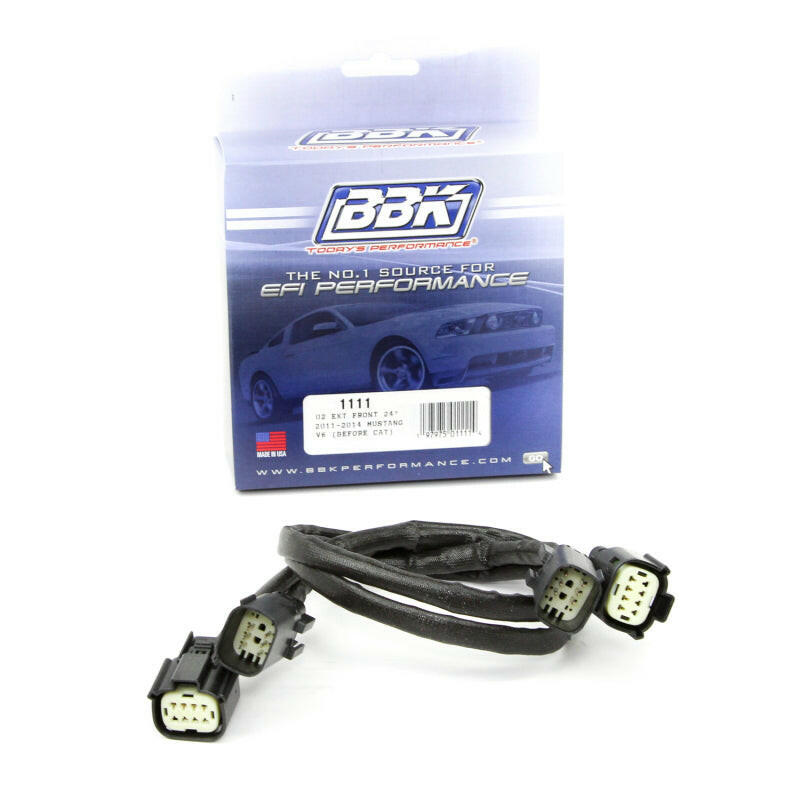 BBK 11-14 Mustang V6 Front O2 Sensor Wire Harness Extensions 24 (pair) Gauge Components BBK
