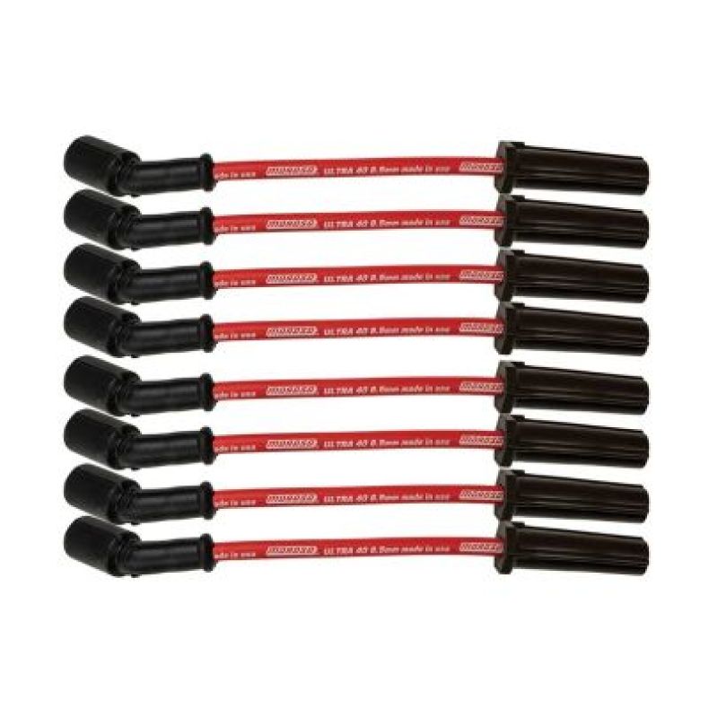 Moroso GM LS/LT 8.5mm Ultra 40 9.75in Long Wire Set w/o Alum Heatshield - Red Spark Plug Wire Sets Moroso