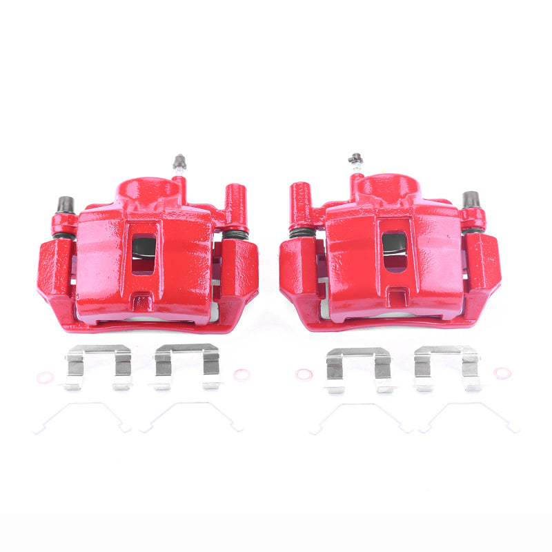 Power Stop 98-02 Mazda 626 Front Red Calipers w/Brackets - Pair Brake Calipers - Perf PowerStop