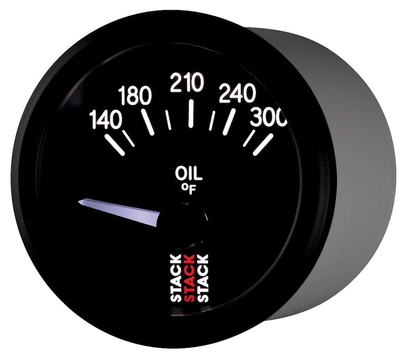 Autometer Stack 52mm 140-300 Deg F 1/8in NPTF Electric Oil Temp Gauge - Black Gauges AutoMeter