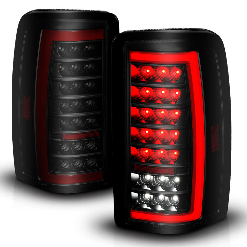 ANZO 00-06 Chevrolet Tahoe / GMC Yukon Full LED Taillights w/ Lightbar Black Housing/Smoke Lens Tail Lights ANZO