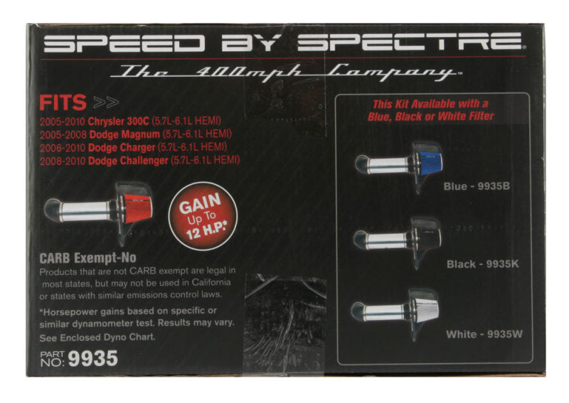 Spectre 05-10 Chrysler 300C V8-5.7/6.1L F/I Air Intake Kit - Polished w/Red Filter Cold Air Intakes Spectre