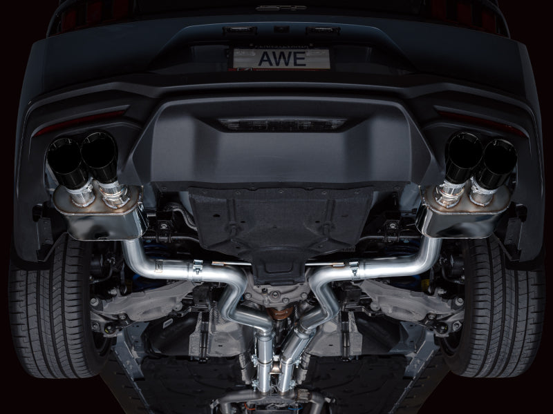 AWE 2024 Ford Mustang GT Fastback S650 RWD SwitchPath Catback Exhaust w/ Quad Diamond Black Tips Catback AWE Tuning