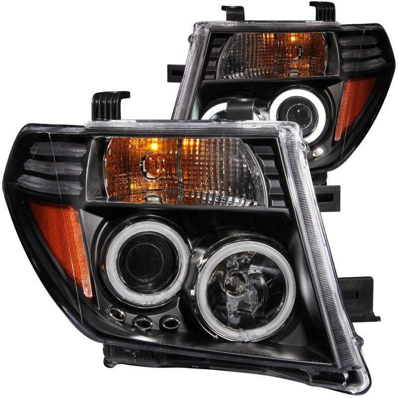 ANZO 2005-2008 Nissan Frontier Projector Headlights w/ Halo Black Headlights ANZO
