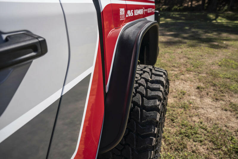 Bushwacker 20-24 Jeep Gladiator Flat Style Flares Rear 2pc - Black Fender Flares Bushwacker