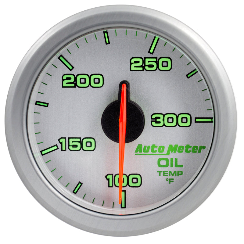 Autometer Airdrive 2-1/6in Oil Temp Gauge 100-300 Degrees F - Silver Gauges AutoMeter