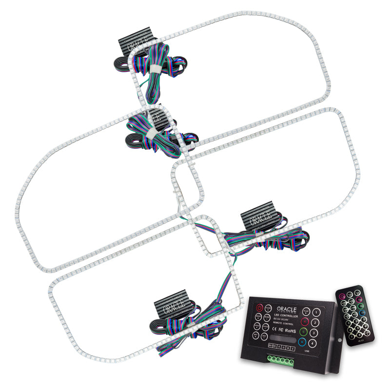 Oracle Ford F250/350 11-16 Halo Kit (Square Ring Design) - ColorSHIFT w/ 2.0 Controller Headlights ORACLE Lighting