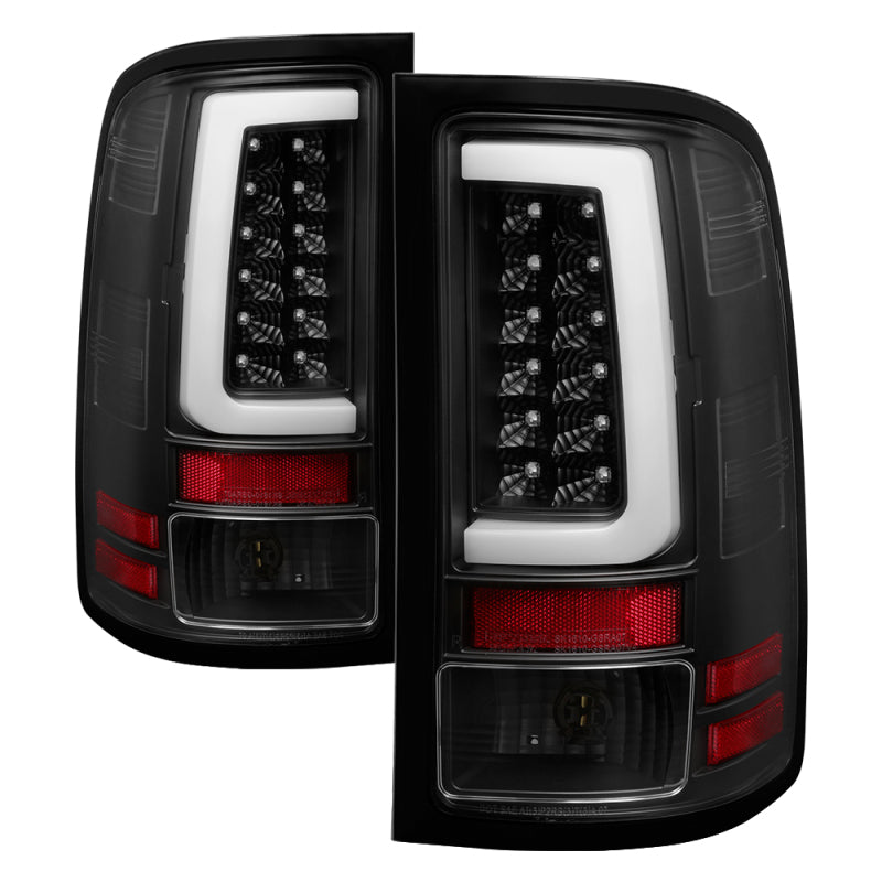 Spyder 07-13 GMC Sierra 1500 V2 Light Bar LED Tail Lights - Black (ALT-YD-GS07V2-LBLED-BK) Tail Lights SPYDER