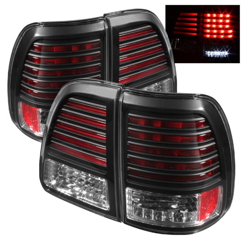 Spyder Toyota Land Cruiser 98-05 LED Tail Lights Black ALT-YD-TLAN98-LED-BK Tail Lights SPYDER