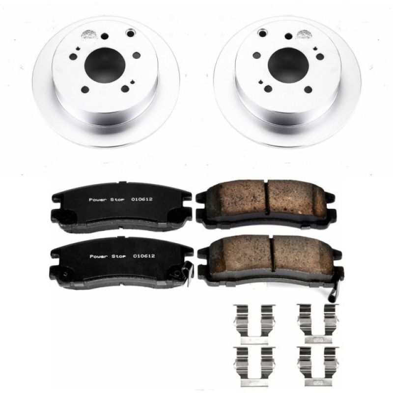 Power Stop 06-12 Mitsubishi Eclipse Rear Z17 Evolution Geomet Coated Brake Kit Brake Kits - Performance Blank PowerStop