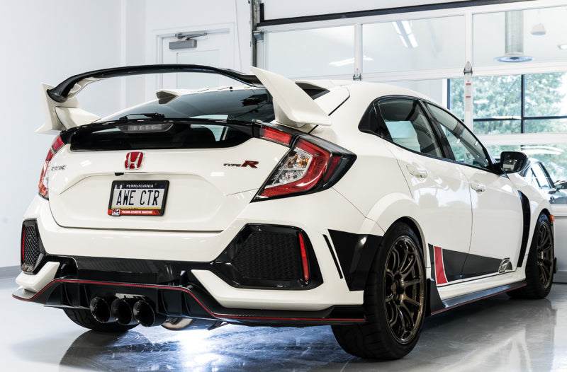 AWE Tuning 2017+ Honda Civic Type R Track Edition Exhaust w/Front Pipe & Triple Diamond Black Tips Catback AWE Tuning