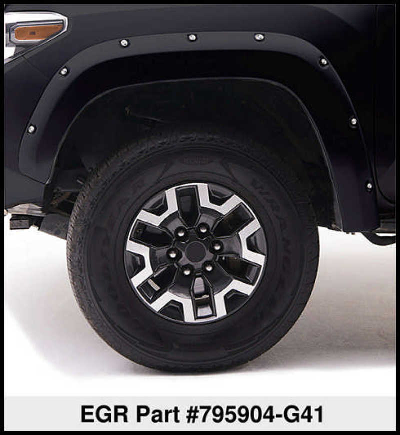 EGR 16+ Nissan Titan XD Bolt-On Look Color Match Fender Flares - Set - Black Metallic Fender Flares EGR