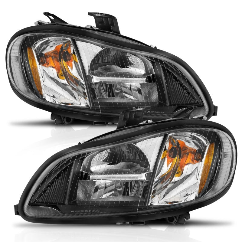 ANZO 2002-2014 Freightliner M2 LED Crystal Headlights Black Housing w/ Clear Lens (Pair) Headlights ANZO