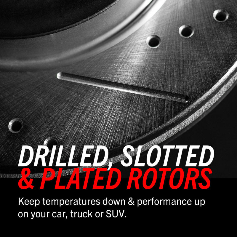 Power Stop 15-22 Ford Mustang Front Drilled & Slotted Rotor - Pair Brake Rotors - Slot & Drilled PowerStop