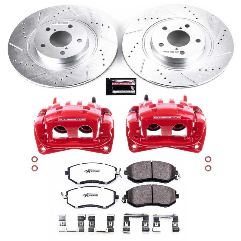 Power Stop 13-16 Scion FR-S Front Z26 Street Warrior Brake Kit w/Calipers Brake Kits - Performance D&S PowerStop