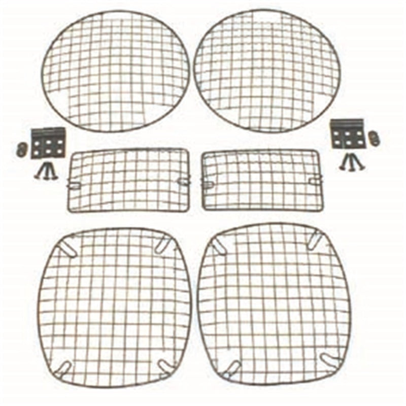 Rugged Ridge 97-06 Jeep Wrangler TJ Black Stone Guard Set Light Covers and Guards Rugged Ridge