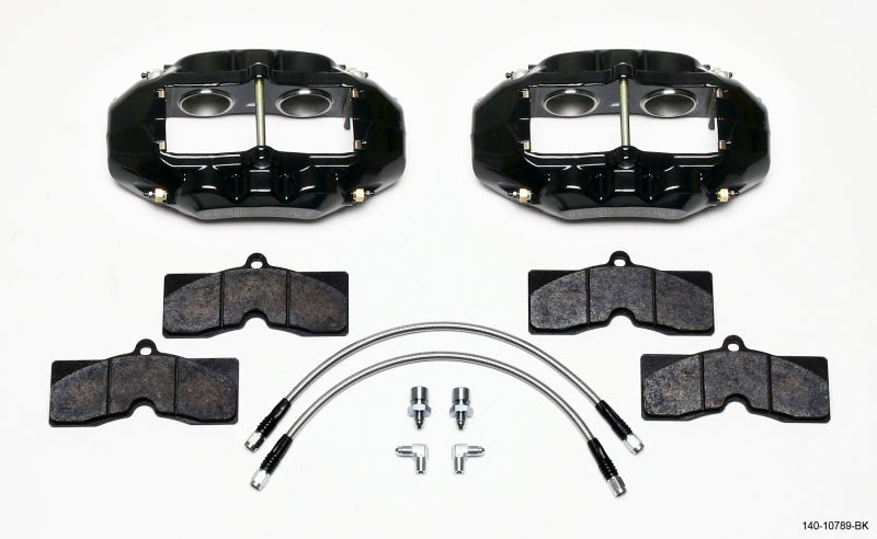 Wilwood D8-4 Front Caliper Kit Black Corvette C2 / C3 65-82 Big Brake Kits Wilwood