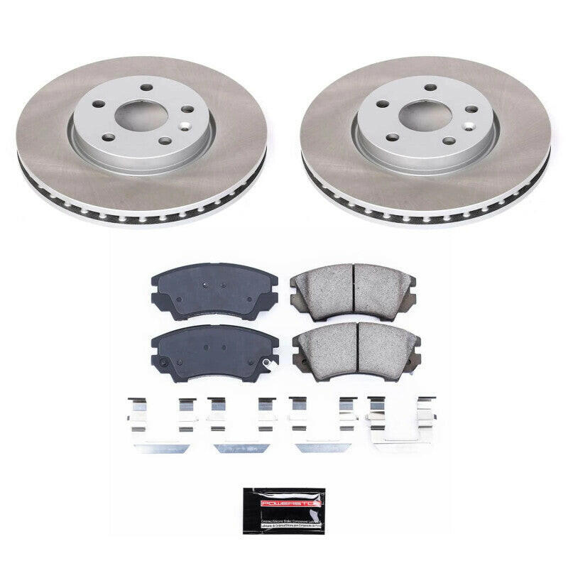 Power Stop 10-11 Saab 9-5 Front Semi-Coated Rotor Kit Brake Kits - Performance Blank PowerStop