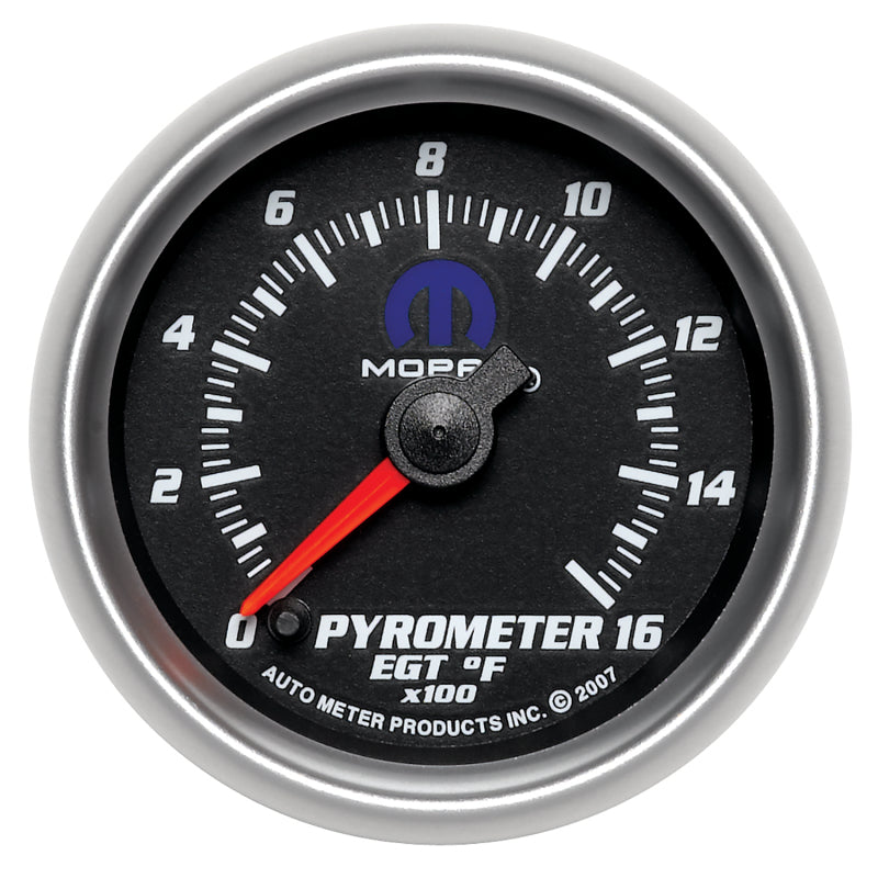 Autometer Mopar 2-1/16in 1600 Degree Digital Stepper Motor Pyrometer (EGT) Gauge - Black Gauges AutoMeter