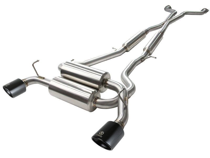 aFe Takeda 2-1/2 in 304 SS Cat-Back Exhaust System Infiniti G37 08-13/Q60 14-15 V6-3.7 w/ Black Tips Catback aFe