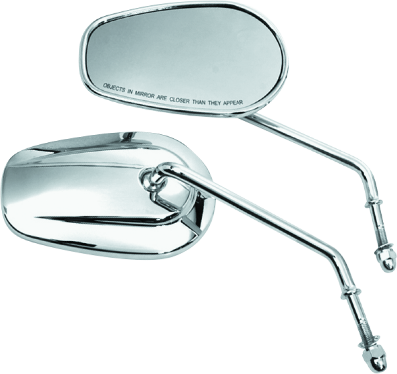 Bikers Choice Chrome Tapered Long Stem Mirrors Pr Side Mirrors Bikers Choice