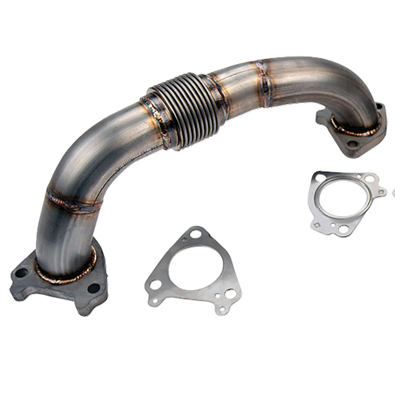 Wehrli 01-16 Chevrolet 6.6L Duramax 2in Stainless Driver Side Up Pipe w/Gaskets (Single/Twin Turbo) Connecting Pipes Wehrli