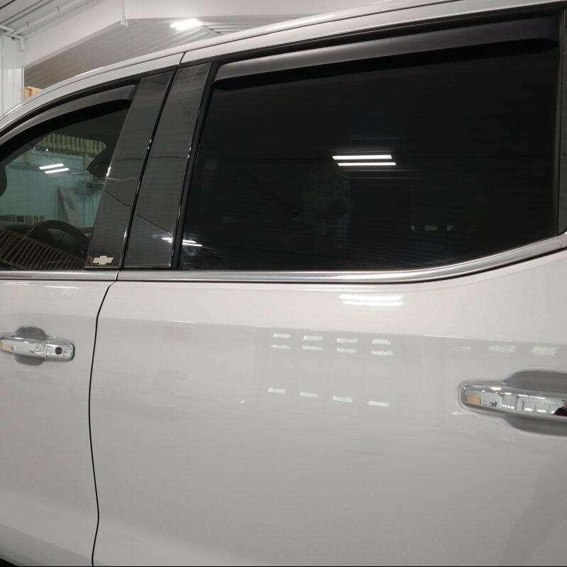 Putco 2020 Chevy Silv HD 2500/3500 - Chevrolet Bow Tie Etching (6pcs) Black Platinum Pillar Posts Exterior Trim Putco