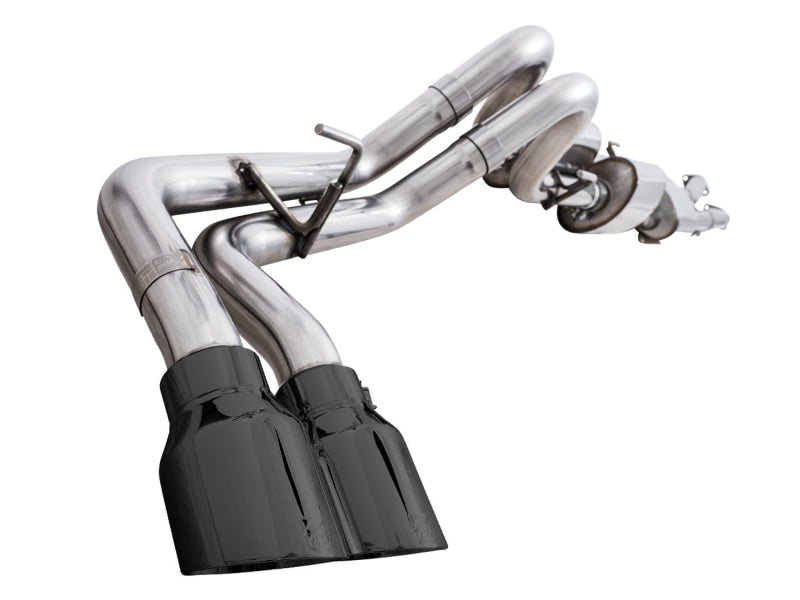 AWE 16-22 Toyota Tacoma 0FG Catback Exhaust w/ BashGuard - Dual Diamond Black Tips Catback AWE Tuning