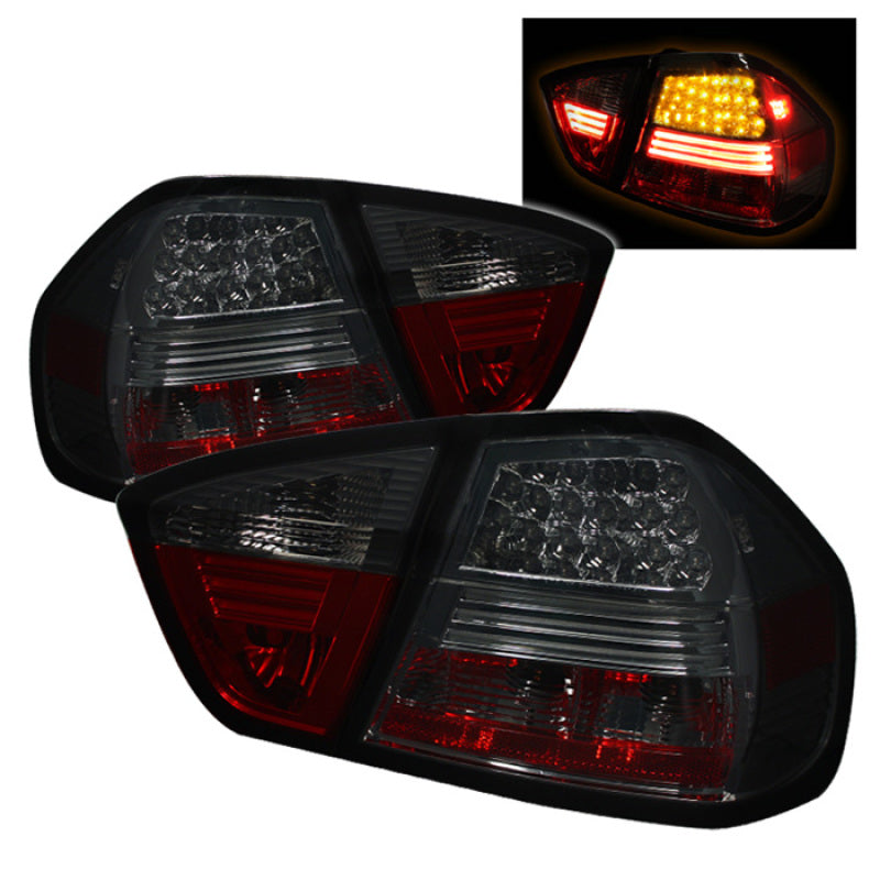 Spyder BMW E90 3-Series 06-08 4Dr LED Tail Lights Smoke ALT-YD-BE9006-LED-SM Tail Lights SPYDER