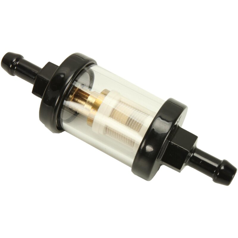 Bikers Choice Black 1/4 Inch Clear View Fuel Filter Universal Fuel Filters Bikers Choice
