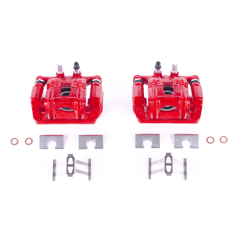 Power Stop 05-06 Honda CR-V Rear Red Calipers w/Brackets - Pair Brake Calipers - Perf PowerStop