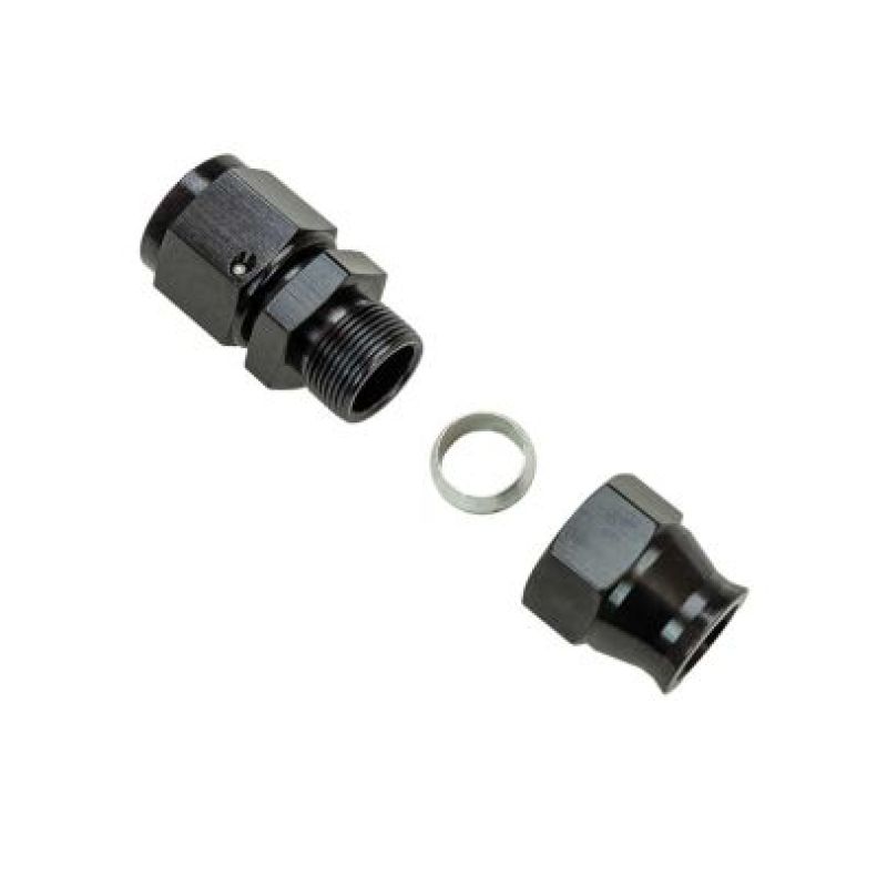 Moroso Aluminum Fitting Adapter 8AN Female to 1/2in Tube Compression - Black Fittings Moroso