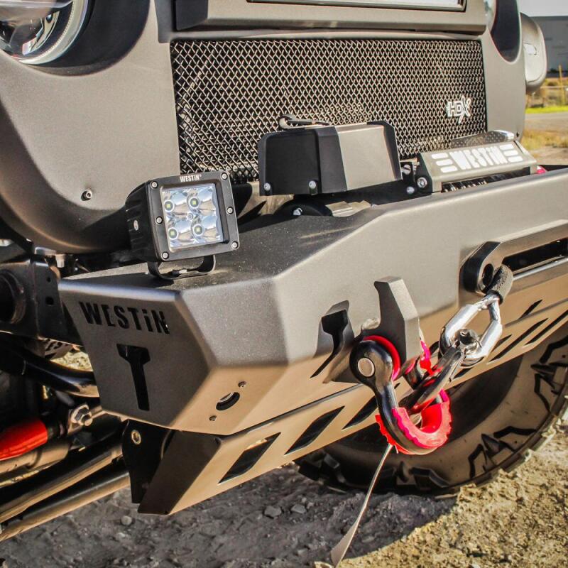 Westin 18-22 Jeep Wrangler JL / 20-22 Gladiator WJ2 Stubby Front Bumper - Tex. Blk Bumpers - Steel Westin