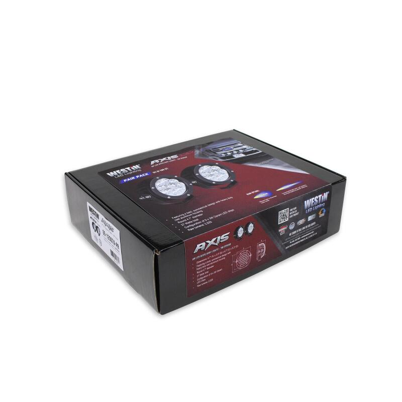 Westin Axis LED Auxiliary Light 4.75 inch Round Spot w/3W Osram (Set of 2) - Black Light Bars & Cubes Westin