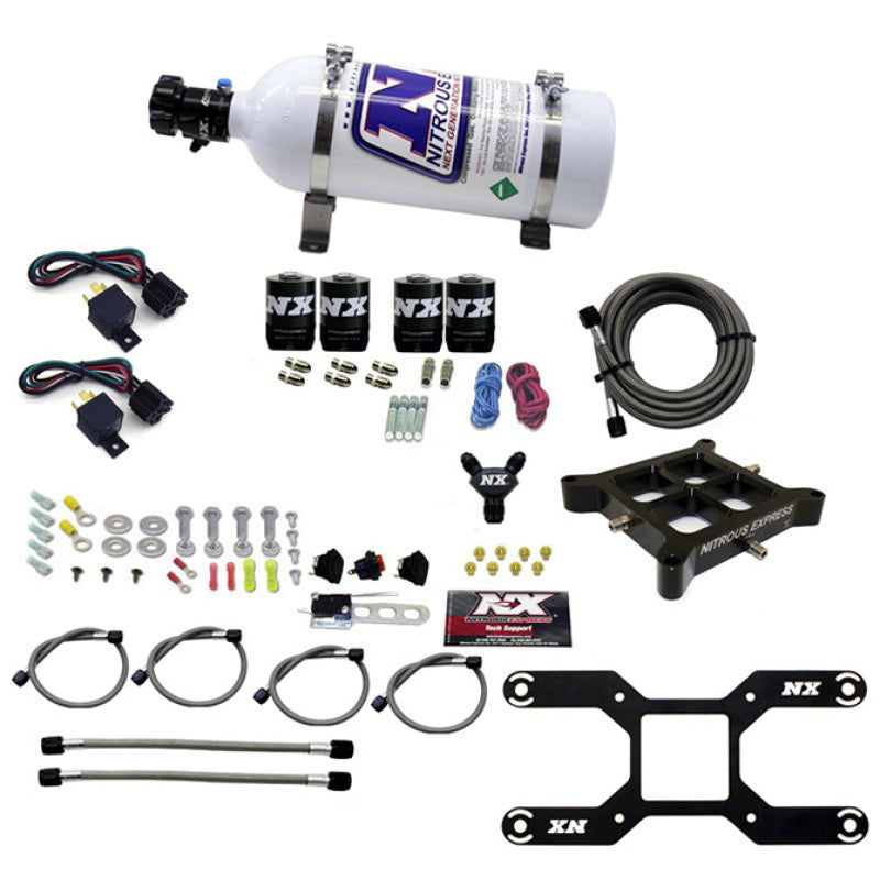 Nitrous Express 4150 Dual Stage Billet Crossbar Nitrous Kit (50-300 & 100-500HP) w/5lb Bottle Nitrous Systems Nitrous Express