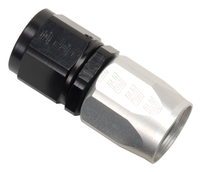 Russell Performance -6 AN Black/Silver Straight Full Flow Hose End Fittings Russell