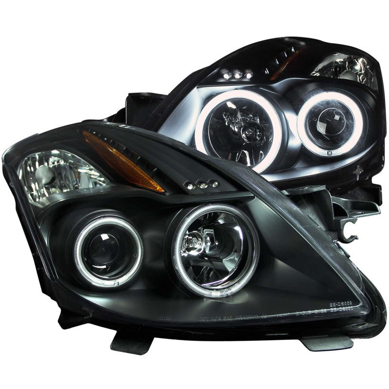 ANZO 2008-2009 Nissan Altima (2 Door ONLY) Projector Headlights w/ Halo Black (CCFL) Headlights ANZO