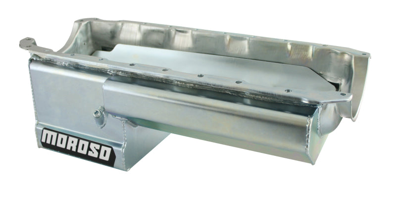 Moroso Chevrolet Big Block Mark IV Drag Race Baffled Power Pouch Wet Sump 6-7qt 8in Steel Oil Pan Oil Pans Moroso