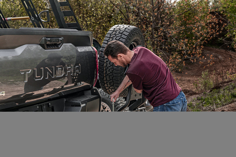 Go Rhino Swing-A-Way Hitch Mounted Tire Carrier (Lic. Plate Lights Not Included) - Textured Black Tire Carriers Go Rhino