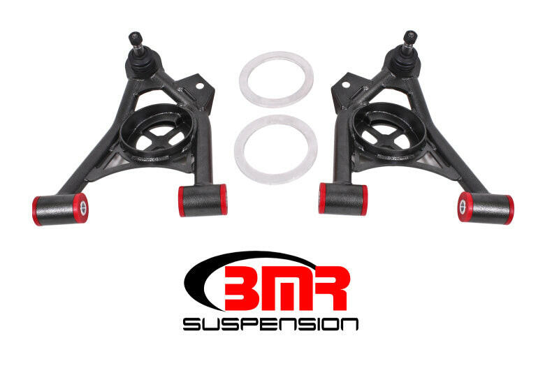 BMR 79-93 Mustang Fox Lower Control A-Arm Front w/ Spring Pocket/Tall Ball Joint - Black Hammertone Control Arms BMR Suspension
