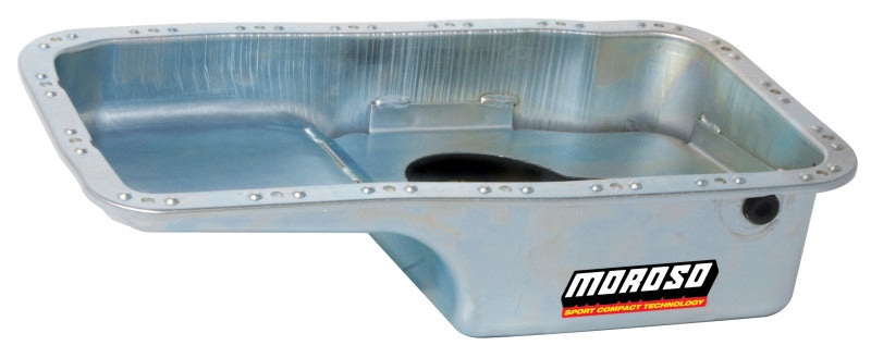 Moroso Acura/Honda 1.6L B16A3 Stock (w/Oil Drainbacks) Wet Sump 4qt 6in Steel Oil Pan Oil Pans Moroso