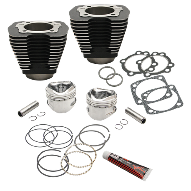 S&S Cycle 84-99 BT 96in 3-5/8in Big Bore Cylinder & Piston Kit For S&S SH96 Engines - Wrinkle Black Piston Sets - Powersports S&S Cycle