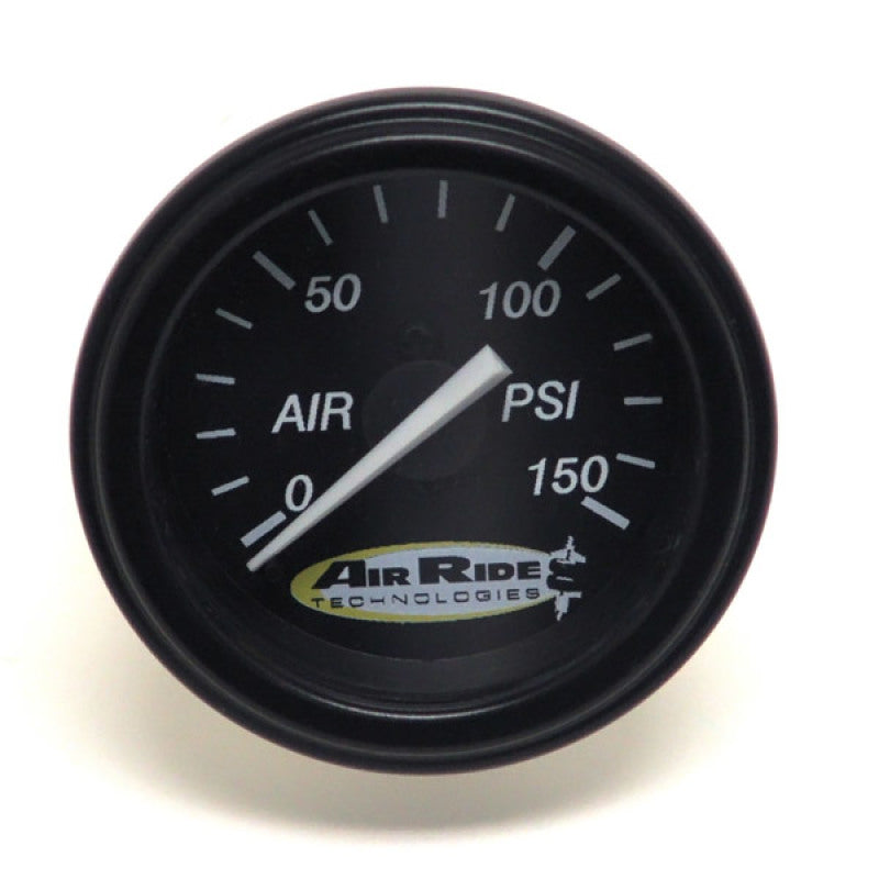 Ridetech Air Pressure Gauge Single Needle Black Face 150psi w/ Fittings Gauges Ridetech