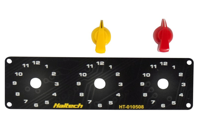Haltech Triple Switch Panel Kit w/Yellow & Red Knobs Switch Panels Haltech