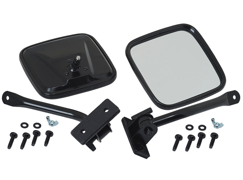 Kentrol 97-18 Jeep Wrangler TJ/JK E-Z Detach Mirrors Pair - Powdercoat Black Doors Kentrol