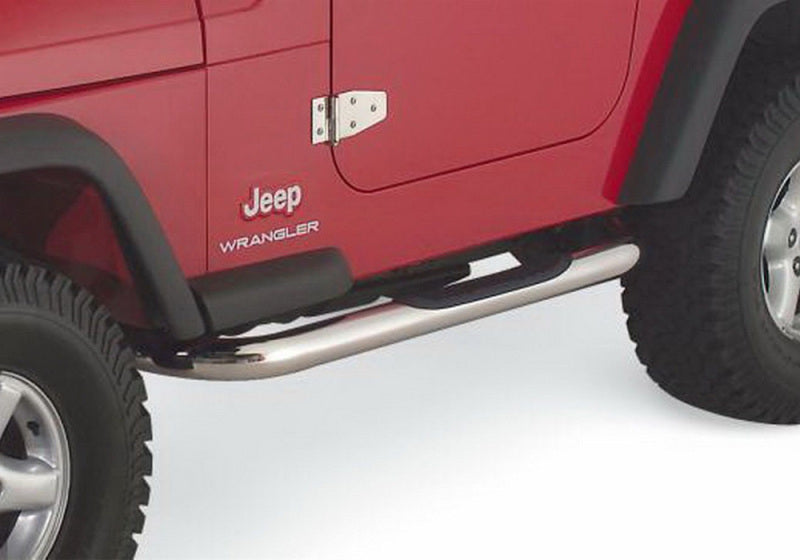 Rampage 1987-1995 Jeep Wrangler(YJ) 3 Inch Round Nerf Bar - Polished Nerf Bars Rampage