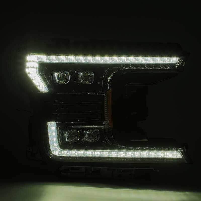 AlphaRex 18-20 Ford F-150 NOVA LED Proj Headlight Plank Style Alpha Blk w/Activ Light/Seq Signal/DRL Headlights AlphaRex